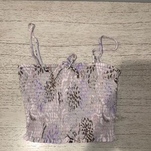 Aritzia Wilfred Lavender Patterned Women's Crop Top
